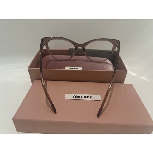 MUI MUI Eyeglass Frames in Clear Pink-Brown - Picture 3 of 5